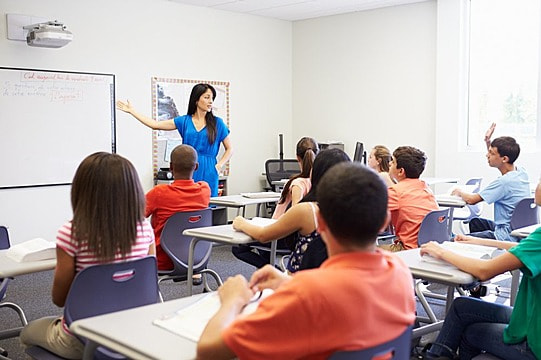pngtree female high school teacher taking class image 1564825